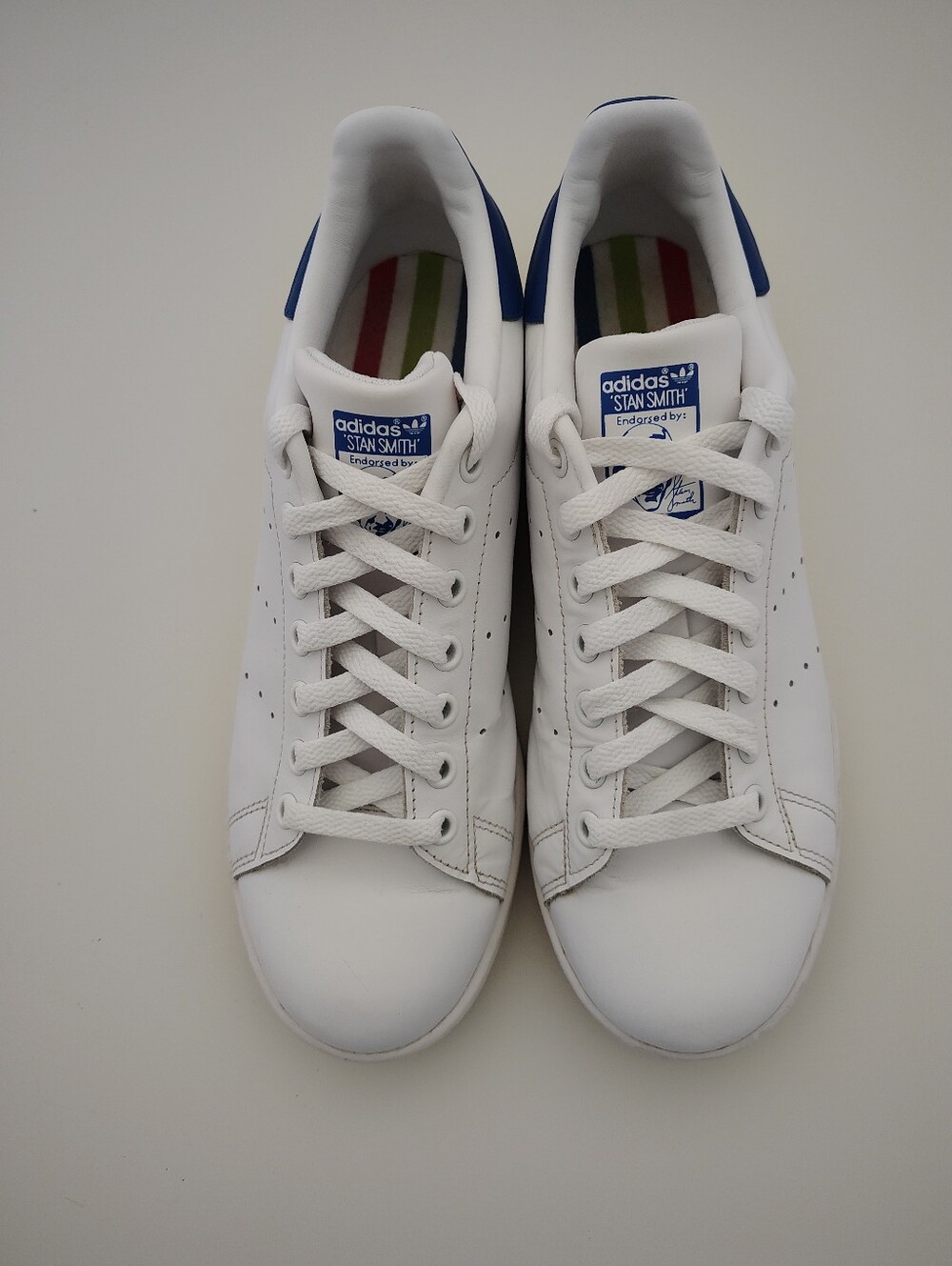 adidas Stan Smith White Blue Multicolor Insole Sneaker Men's Size 8 FV5254 Rare